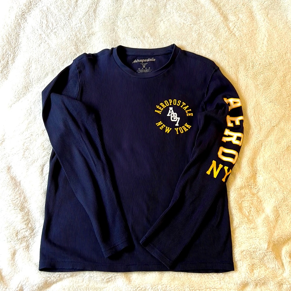 Navy blue medium Aeropostale flannel long sleeve shirt